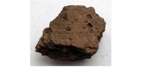Фрагмент стенки сосуда. Подлинник. Прикамье. IV тыс. до н.э. - VIII в. н.э. Глина, шамот, ручная лепка. 25х17х13 мм.